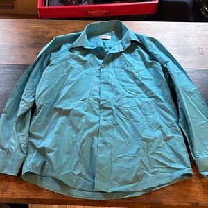 Men's Casual Teal Button-Down Shirt